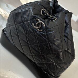 CHANEL Black Quilted Backpack